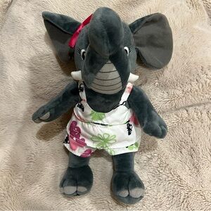Kalahari Resort “Kya” Gray Elephant Souvenir Plush‎ Toy with Floral Outfit